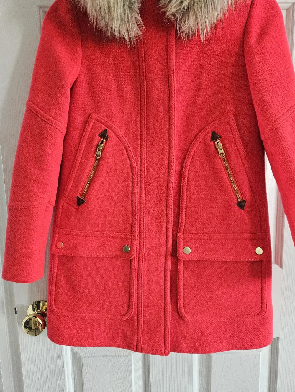 NWOT J.Crew New Chateau Parka Coat In Italian Stadium Cloth- Petite Size 00 - Picture 3 of 13